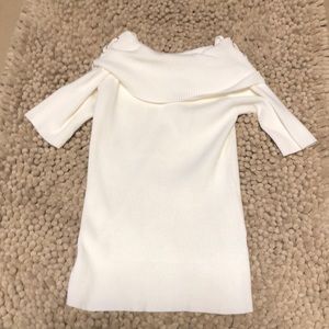 Cris cross detailed cowl neck fitted sweater